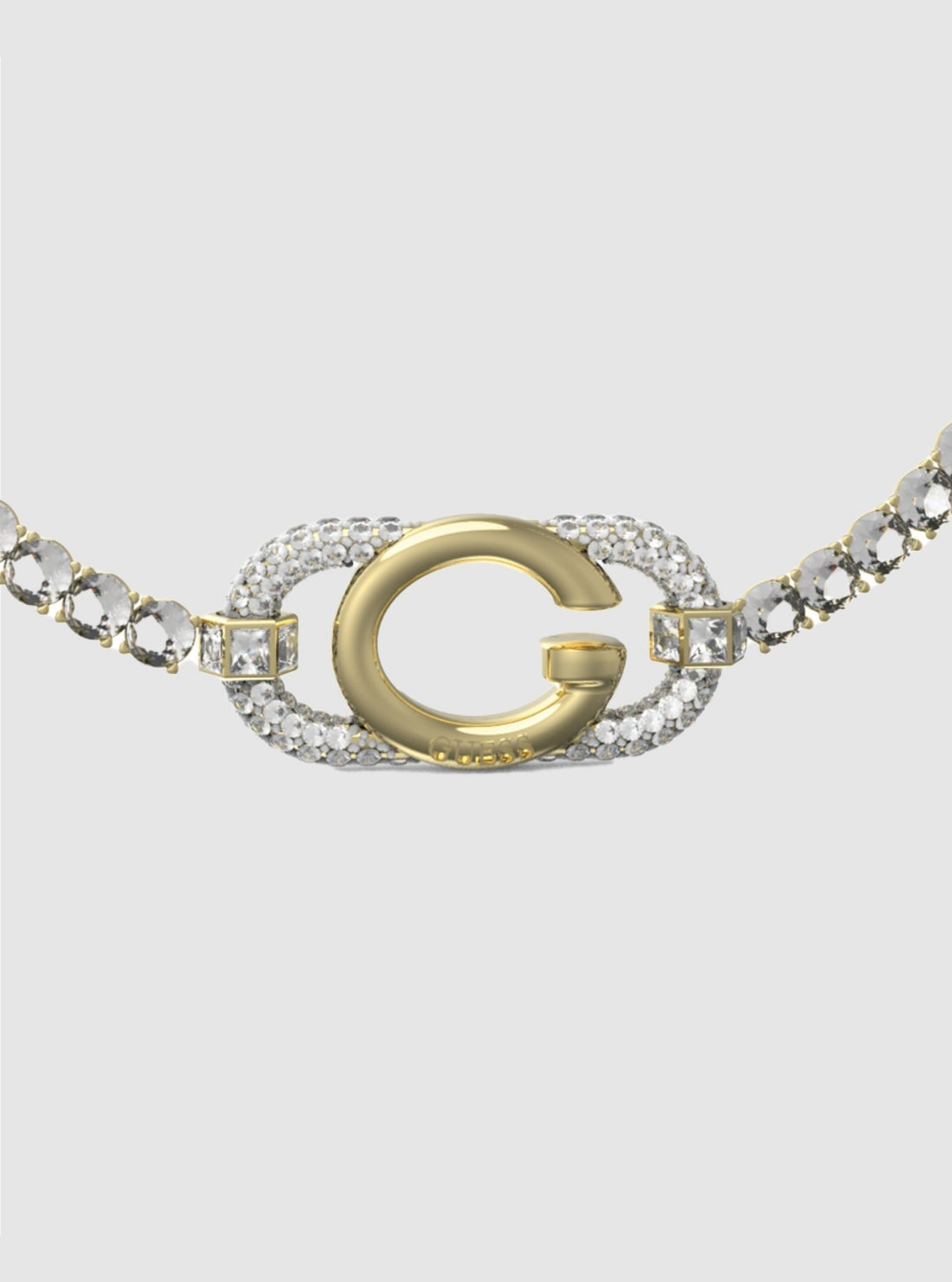 GUESS Accessories Silver G Logo Crystal Tennis Bracelet JUBB04508JW Detail View