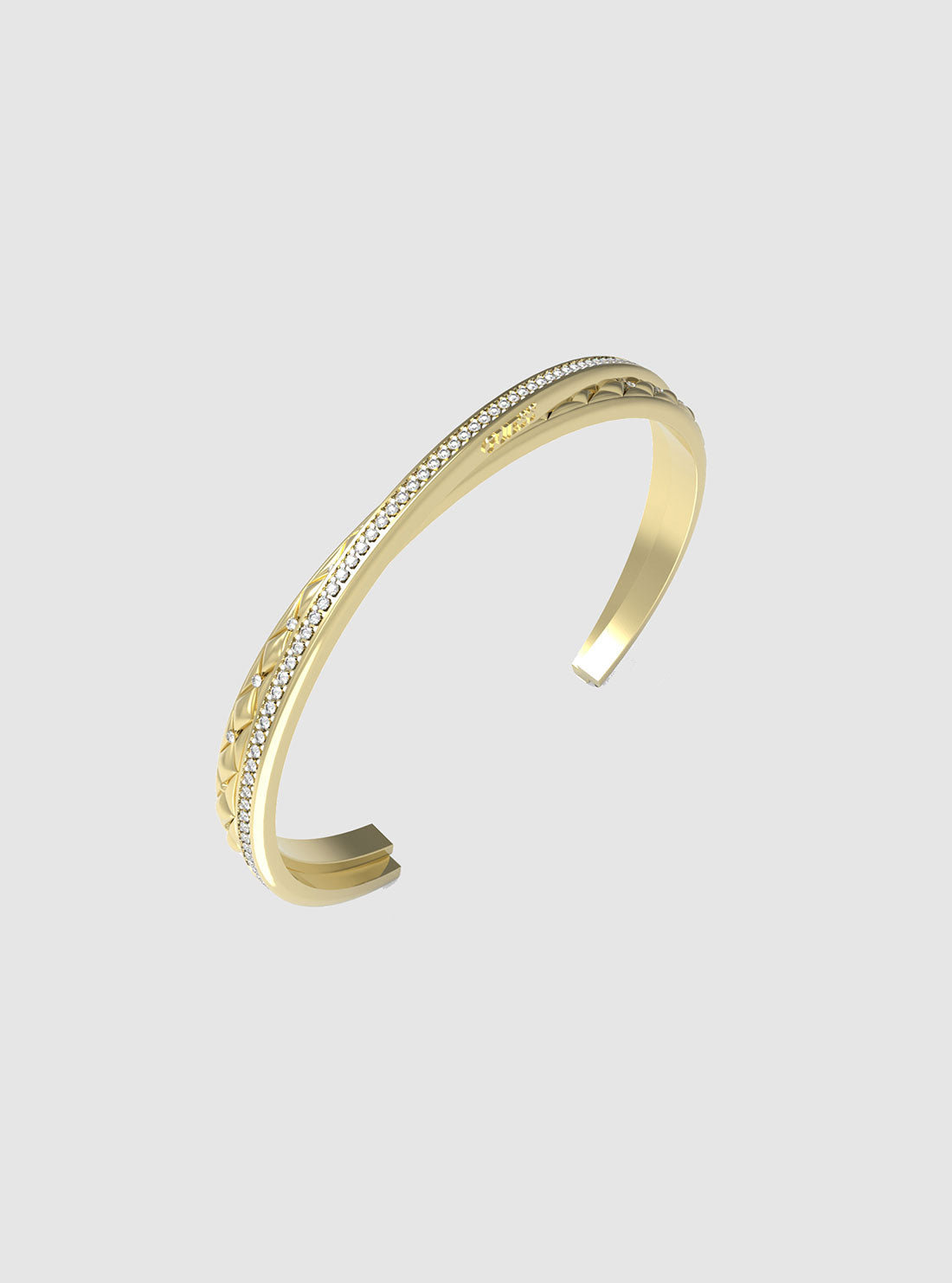 Gold Matelasse Pave Bangle