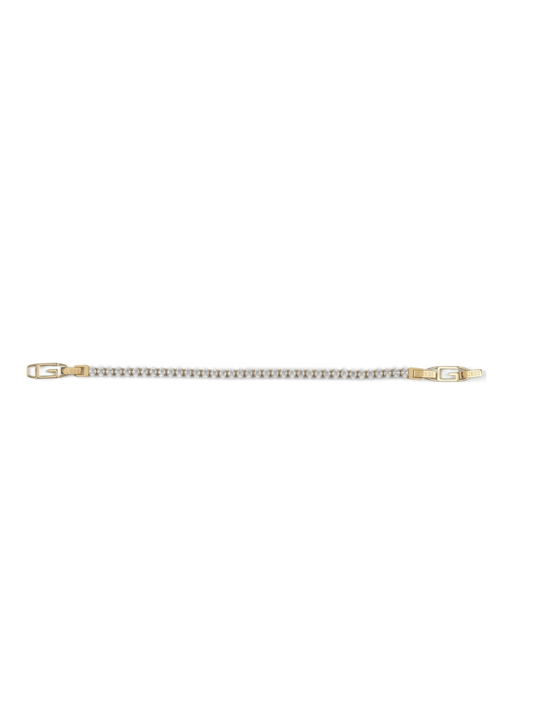 GUESS Accessories Gold G Logo Tennis CZ Bracelet JUBB05141JWYG Front View