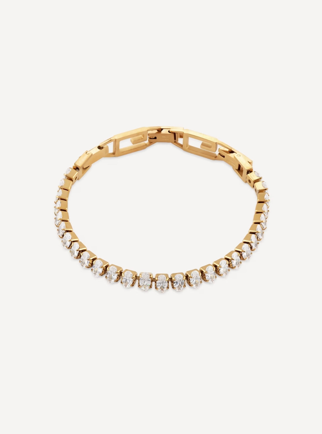 GUESS Accessories Gold G Logo Tennis CZ Bracelet JUBB05141JWYG Front View