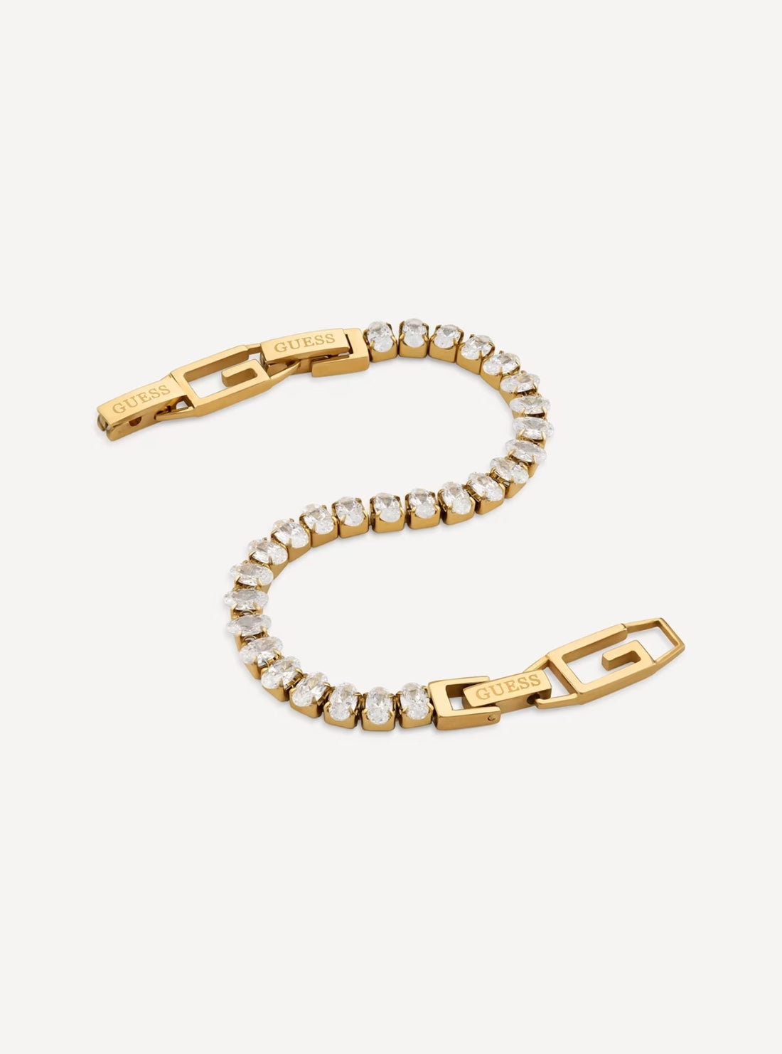 GUESS Accessories Gold G Logo Tennis CZ Bracelet JUBB05141JWYG Front View