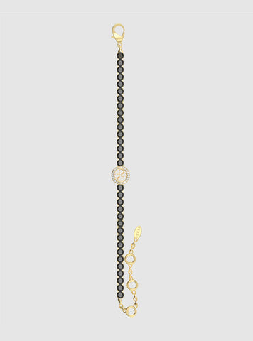 Gold Black Logo Tennis Bracelet