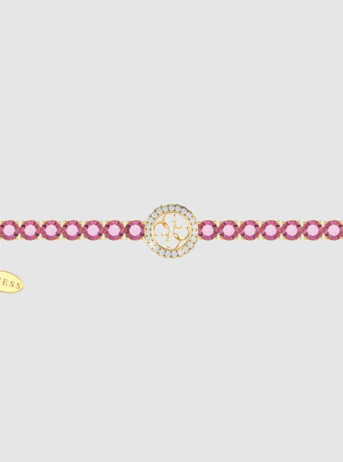 GUESS Accessories 4G Pink Gold Tennis Bracelet JUBB05142JWYGFCL Detail View