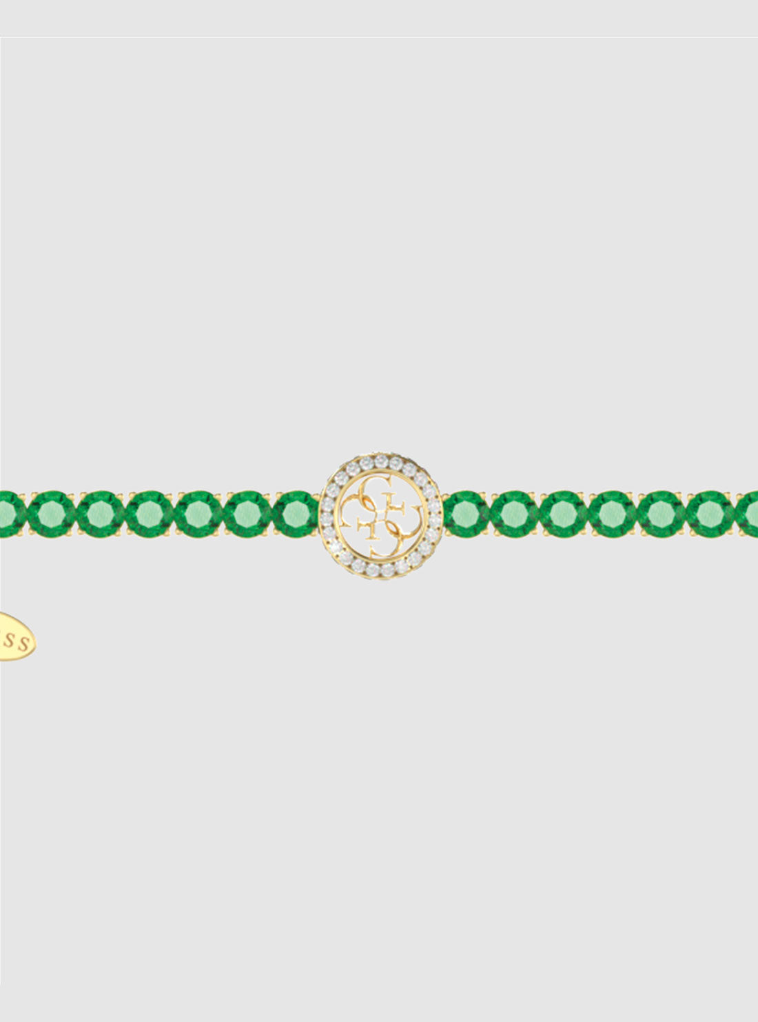 Gold Green Logo Tennis Bracelet