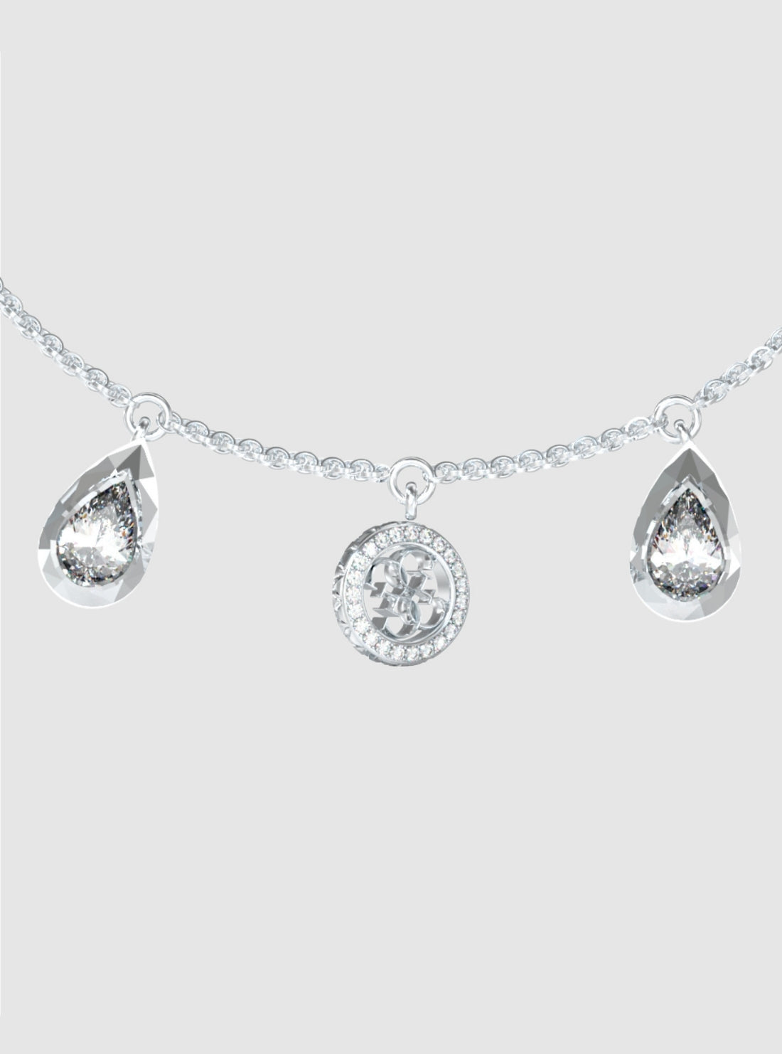 GUESS Accessories Silver 5 Charms and 4G Bracelet JUBB05239JWRHL Detail View