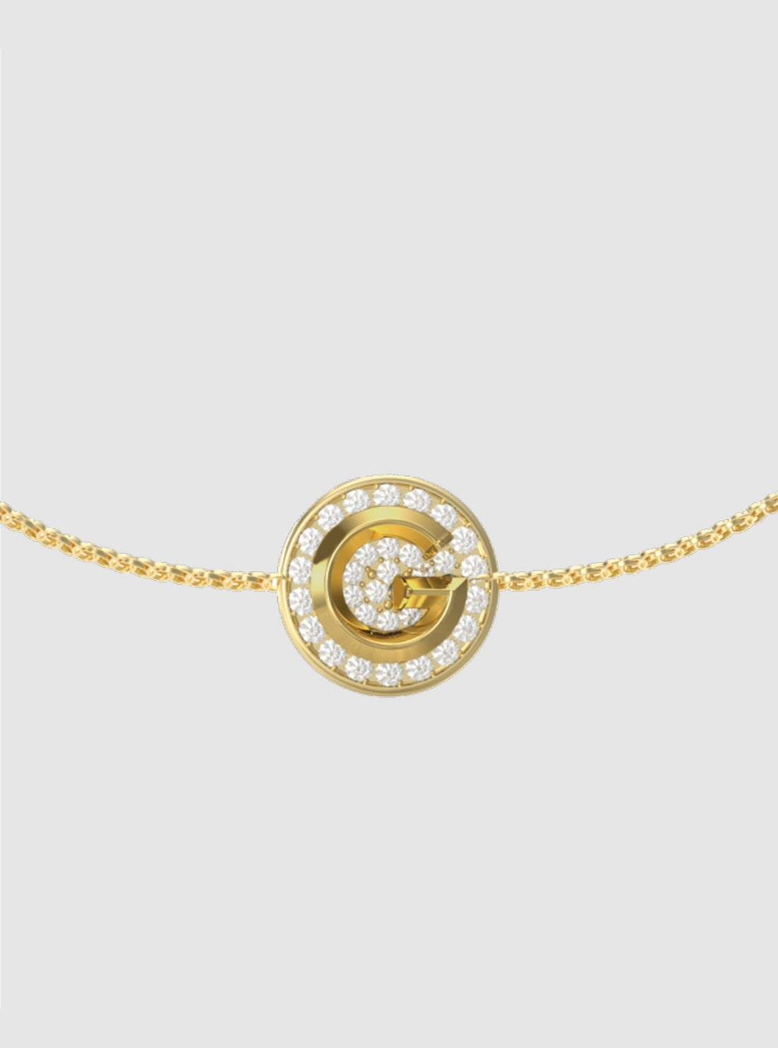 GUESS Accessories Gold G Coin Pavé Bracelet JUBB05447JW Detail View
