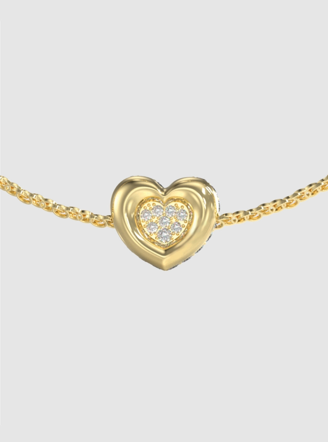 GUESS Accessories Gold Heart Pavé Bracelet JUBB05461JW Detail View