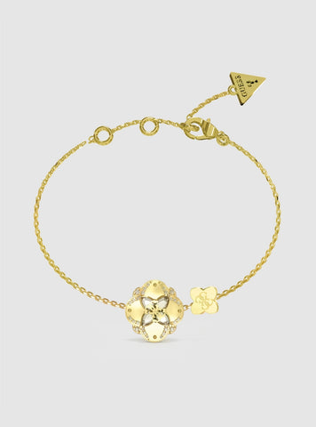 GUESS Accessories Gold Single Leaf Bracelet JUBB05503JW Front View