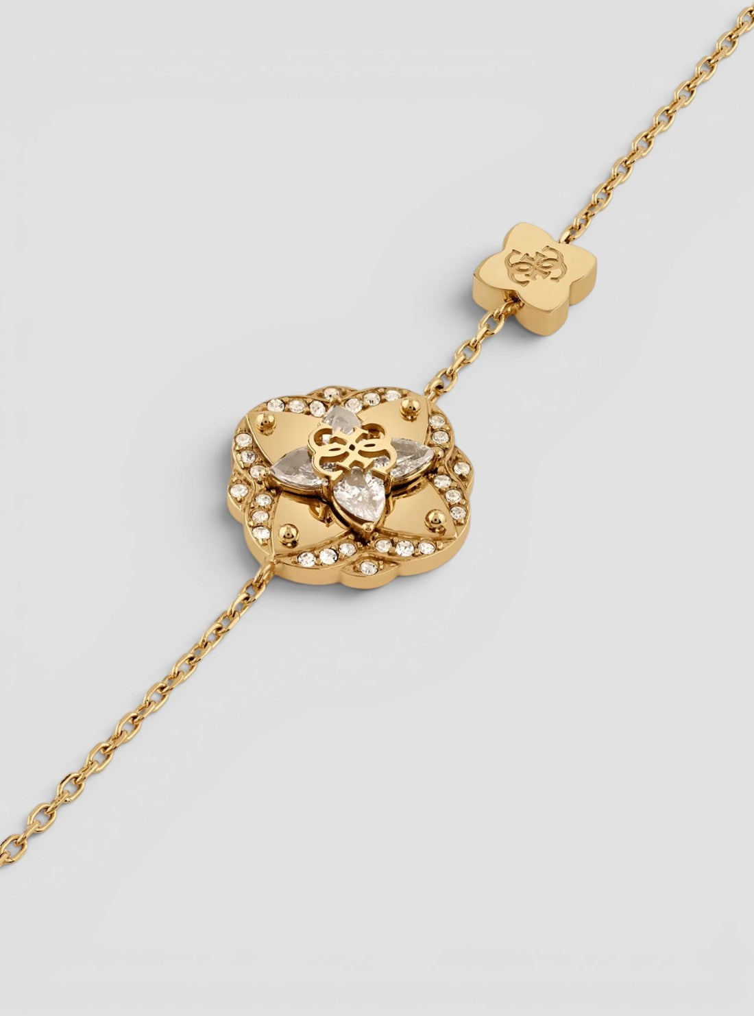 GUESS Accessories Gold Single Leaf Bracelet JUBB05503JW Detail View