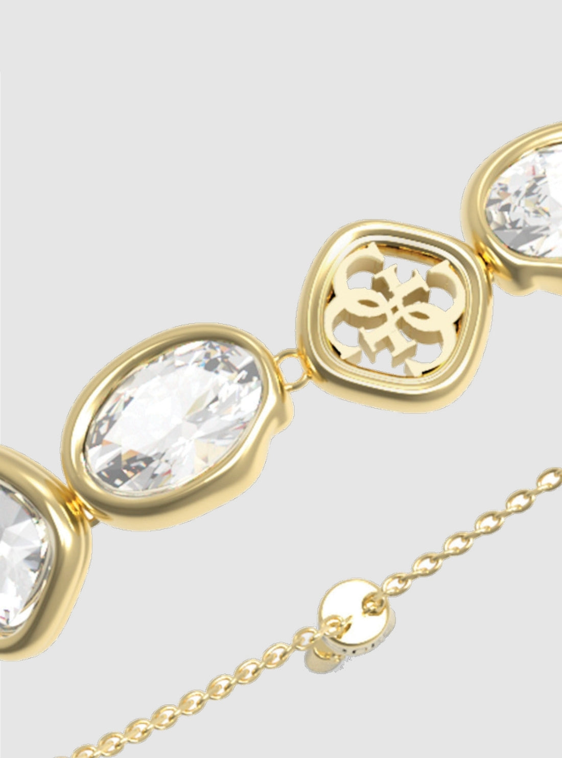 GUESS Accessories 4G Gold Multi-Crystal Bracelet JUBB05570JW Detail View