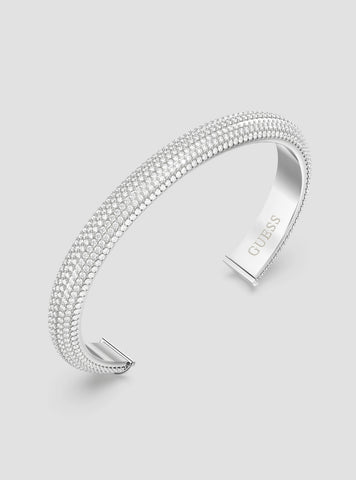GUESS Accessories Silver Essenza Pavé Bangle JUBB06022JWRHL Front View