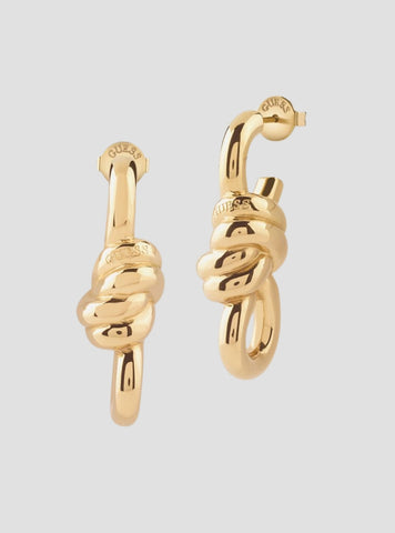 GUESS Accessories Gold Modern Love Knot Drop Earrings JUBE04002JWYGT Front View
