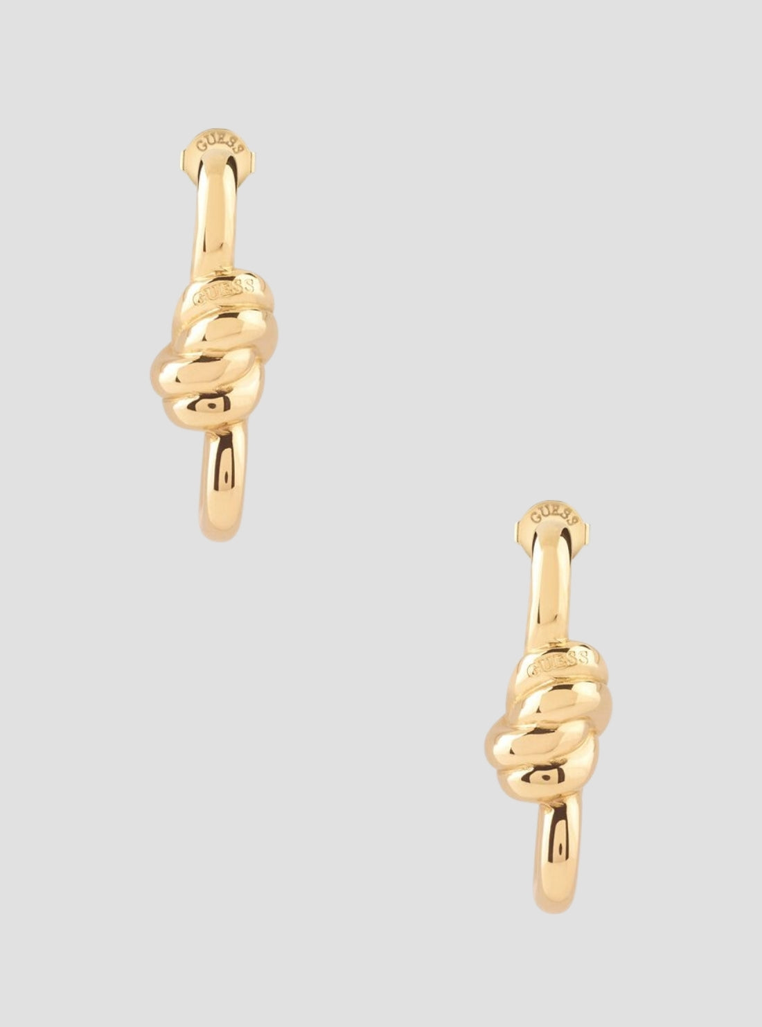 GUESS Accessories Gold Modern Love Knot Drop Earrings JUBE04002JWYGT Front View