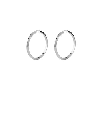 Silver I Did It Again Hoop Earrings | GUESS Women's Jewellery | front view