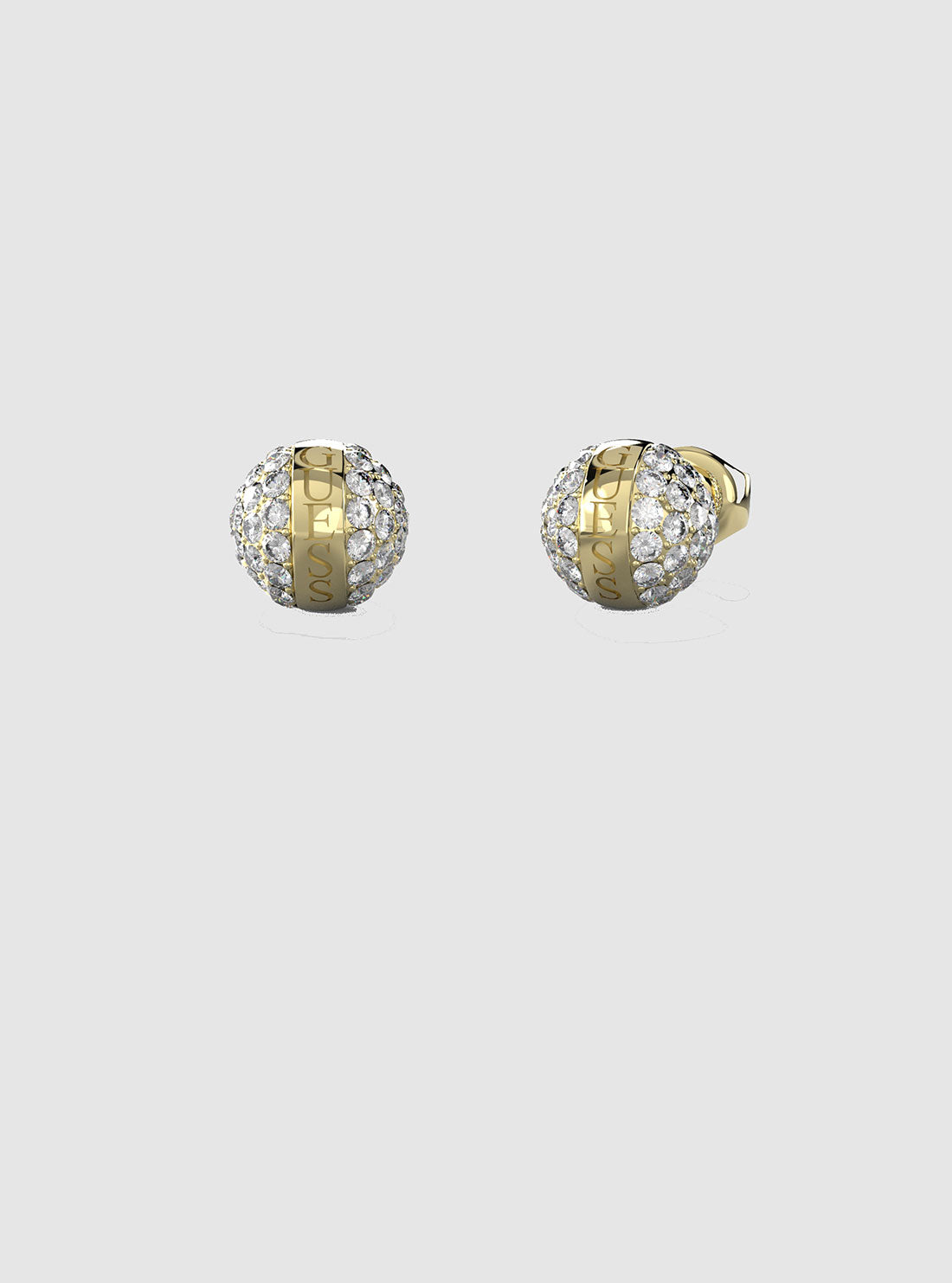 GUESS Accessories Gold Crystal Bead Stud Earrings JUBE04459JWYGT Front View
