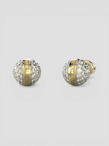 GUESS Accessories Gold Crystal Bead Stud Earrings JUBE04459JWYGT Front View