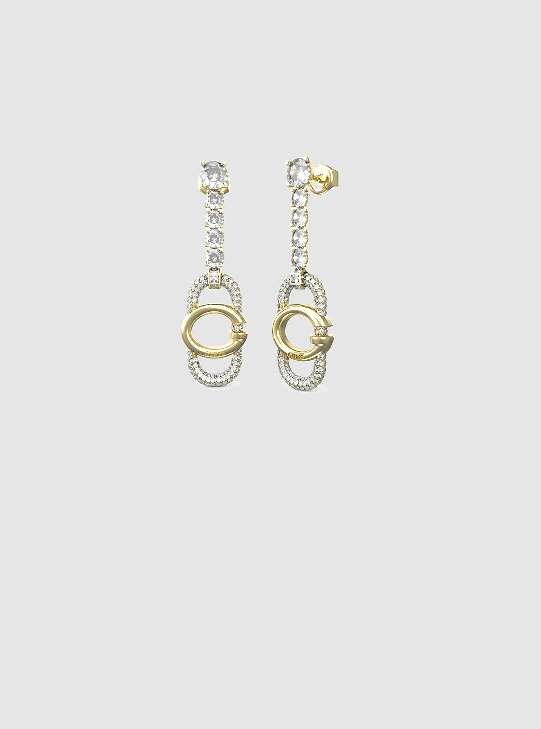 G Logo Crystal Tennis Earrings