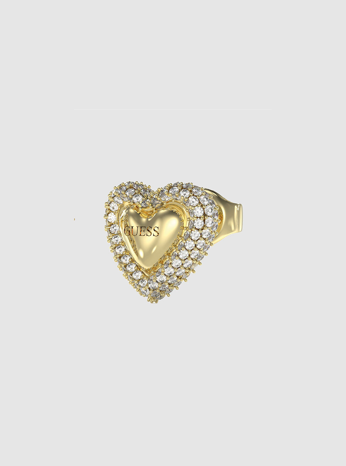 Gold Pave Heart Studs