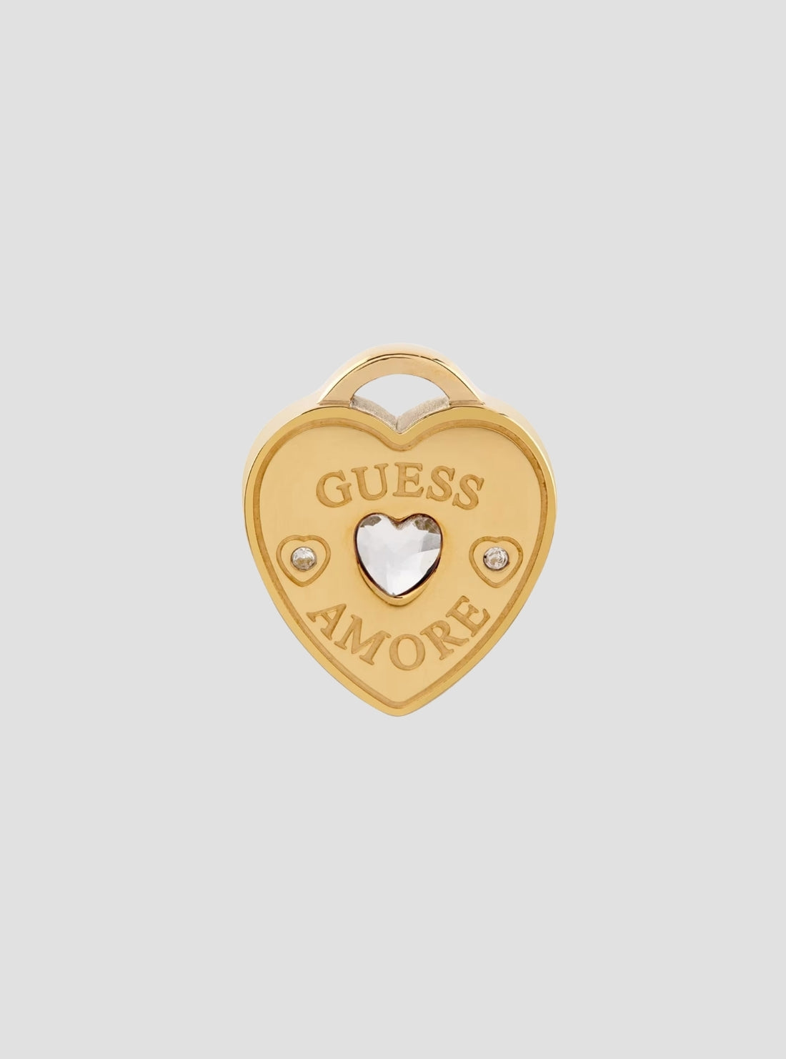 GUESS Accessories Gold Logo Heart Stud Earrings JUBE05058JWYGT Detail View