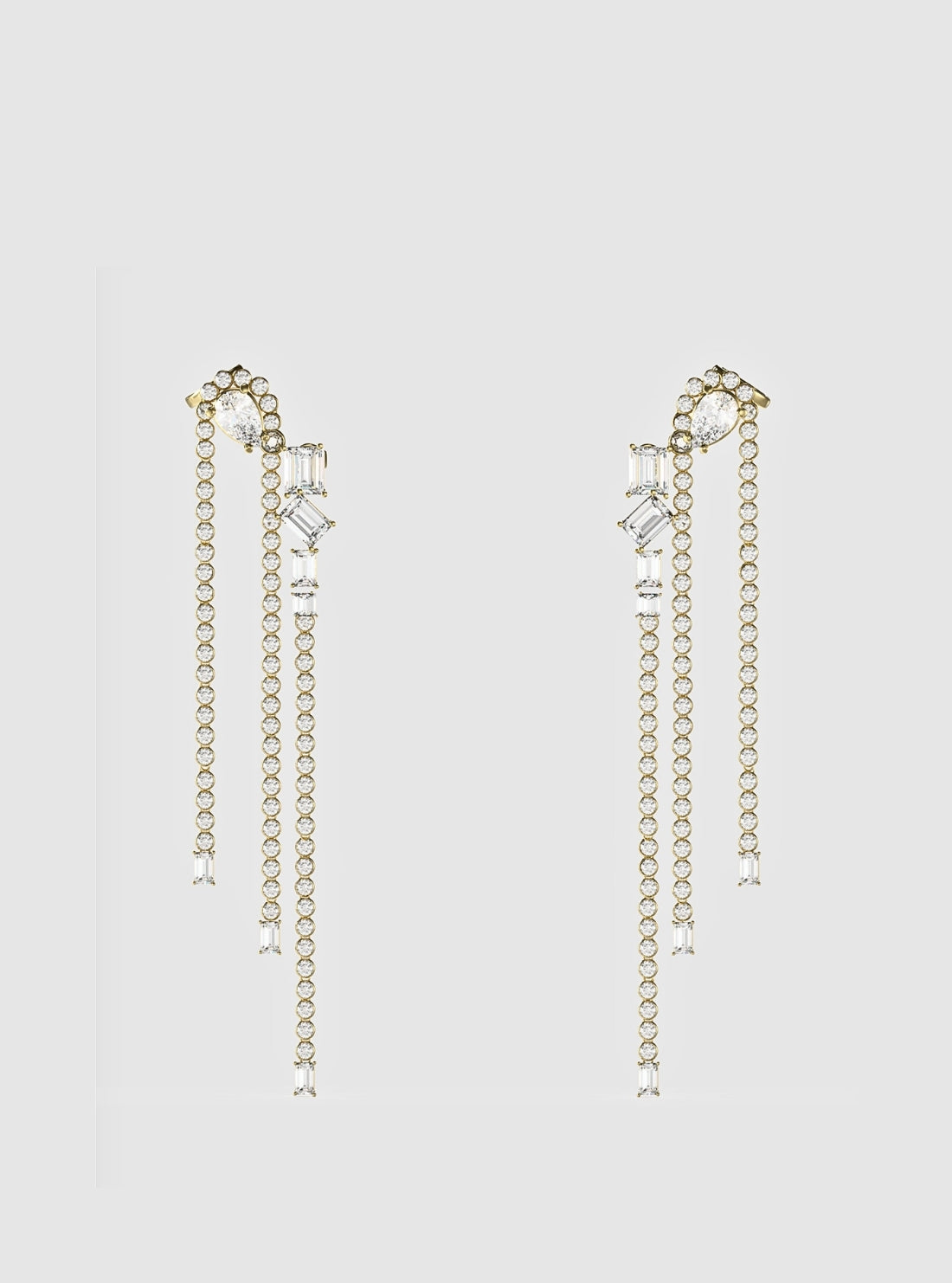GUESS Accessories Gold Chandelier Pendant Earrings JUBE05362JW Front View