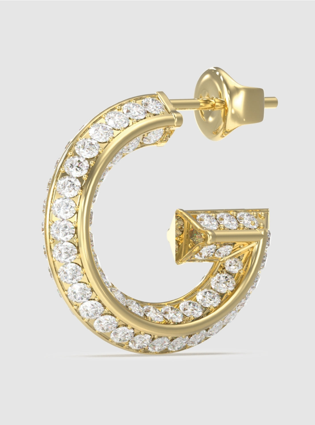 GUESS Accessories Gold G Pavé Hoop Earrings JUBE05444JW Detail View