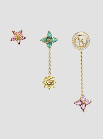 GUESS Accessories Gold 4G Crystals Set Earrings JUBE06034JWYGMCT Front View
