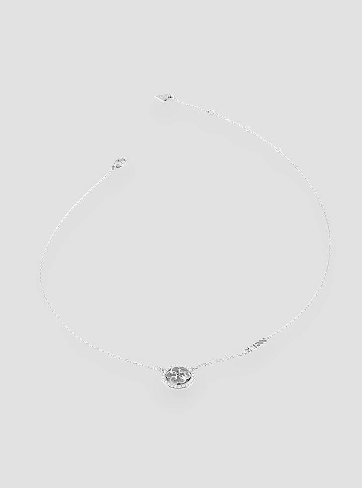 GUESS Accessories Silver Quattro G Logo Necklace JUBN02141RH Front View