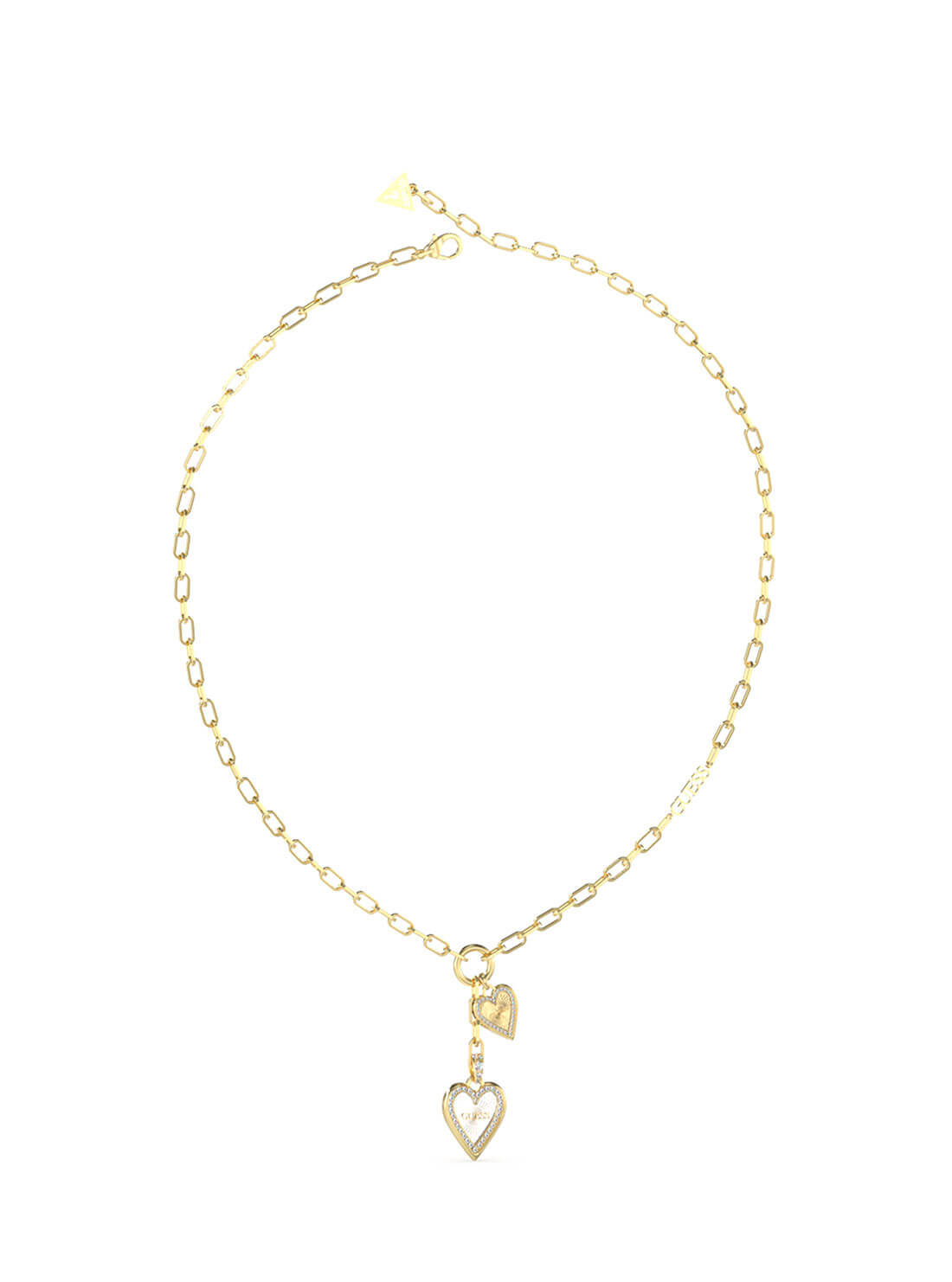 Gold Love Me Tender White Heart Necklace | GUESS Women's Accessories | front view