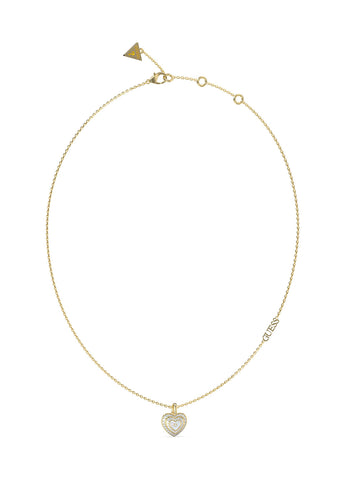 Gold Amami MOP Heart Necklace | GUESS Women's Jewellery | Front view