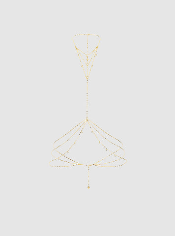 Gold Multi Crystal Body Chain