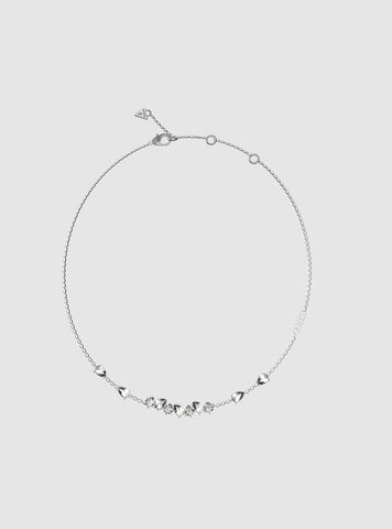 Silver Multi Crystal Necklace