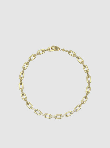 Gold Matelasse Pave Link Chain Necklace