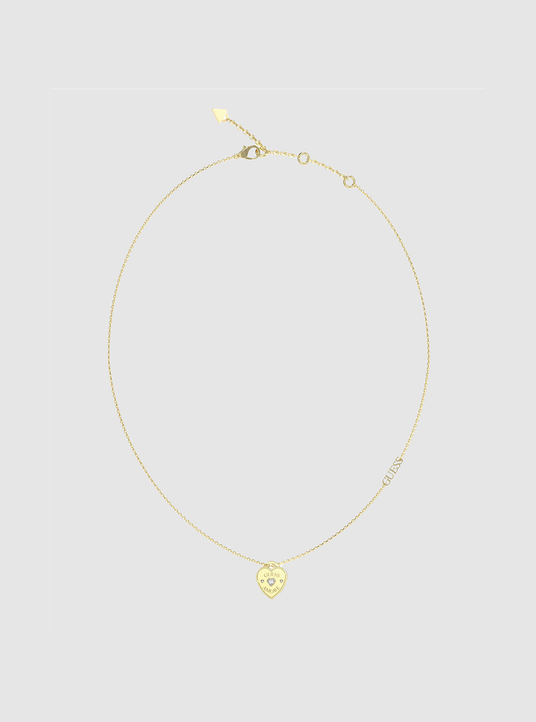 GUESS Accessories Gold Heart Charm Necklace JUBN05056JWYGT Front View