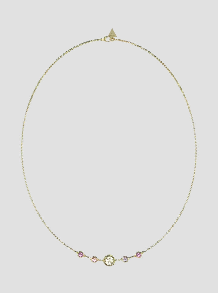 GUESS Accessories Gold Crystal 4G Necklace JUBN05097JWYGFCT Front View