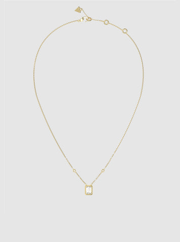 GUESS Womens Gold Crystal Octagon Necklace JUBN05249JWYGT Front View