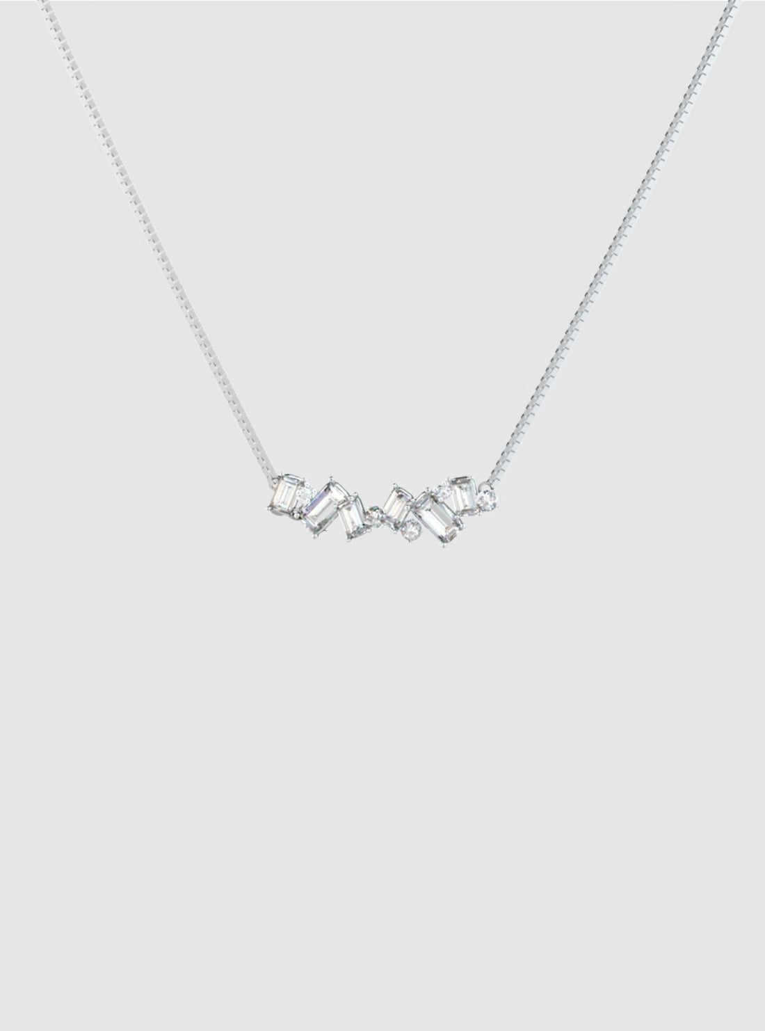 GUESS Accessories Silver Multi Stones Necklace JUBN05358JW Detail View