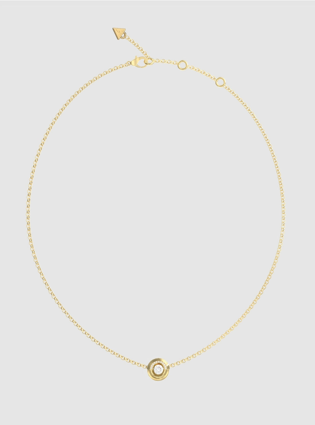 GUESS Accessories Gold Coin Pavé Necklace JUBN05377JW Front View