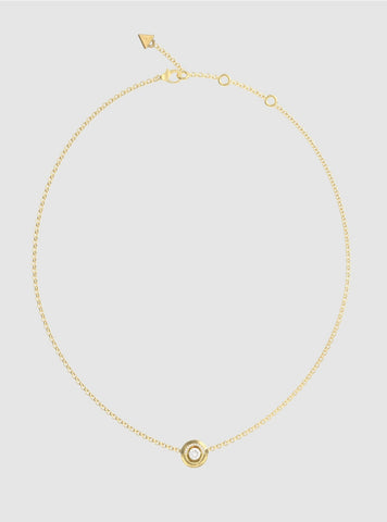 GUESS Accessories Gold Coin Pavé Necklace JUBN05377JW Front View