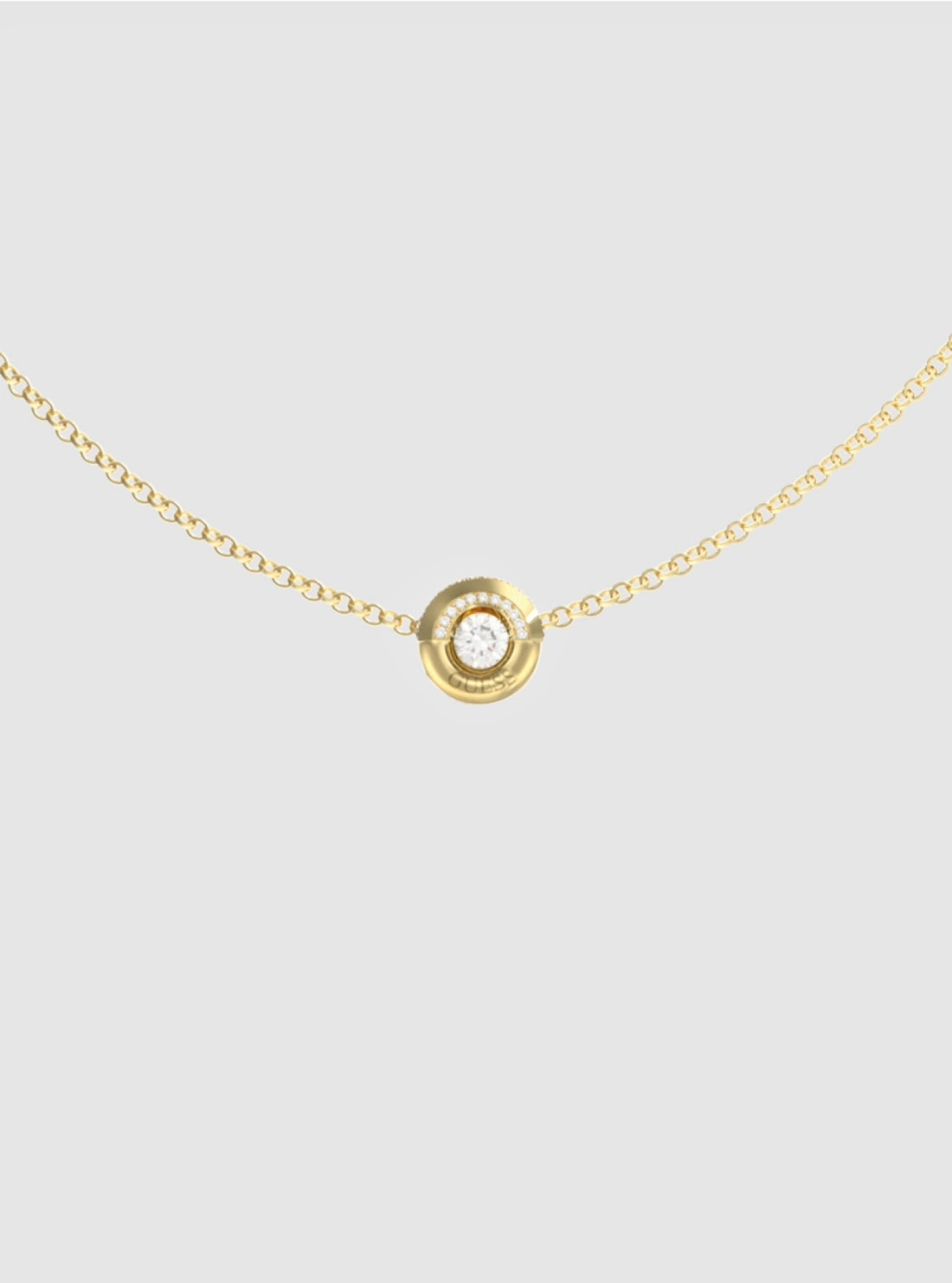 GUESS Accessories Gold Coin Pavé Necklace JUBN05377JW Detail View