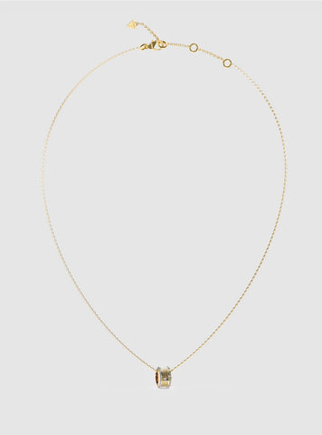 GUESS Accessories Gold Cable Circle Necklace JUBN05389JW Front View