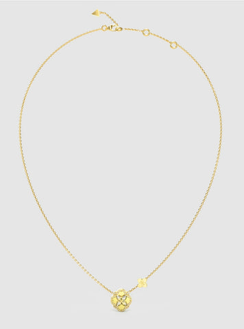 GUESS Accessories Gold Single Leaf Necklace JUBN05502JW Front View