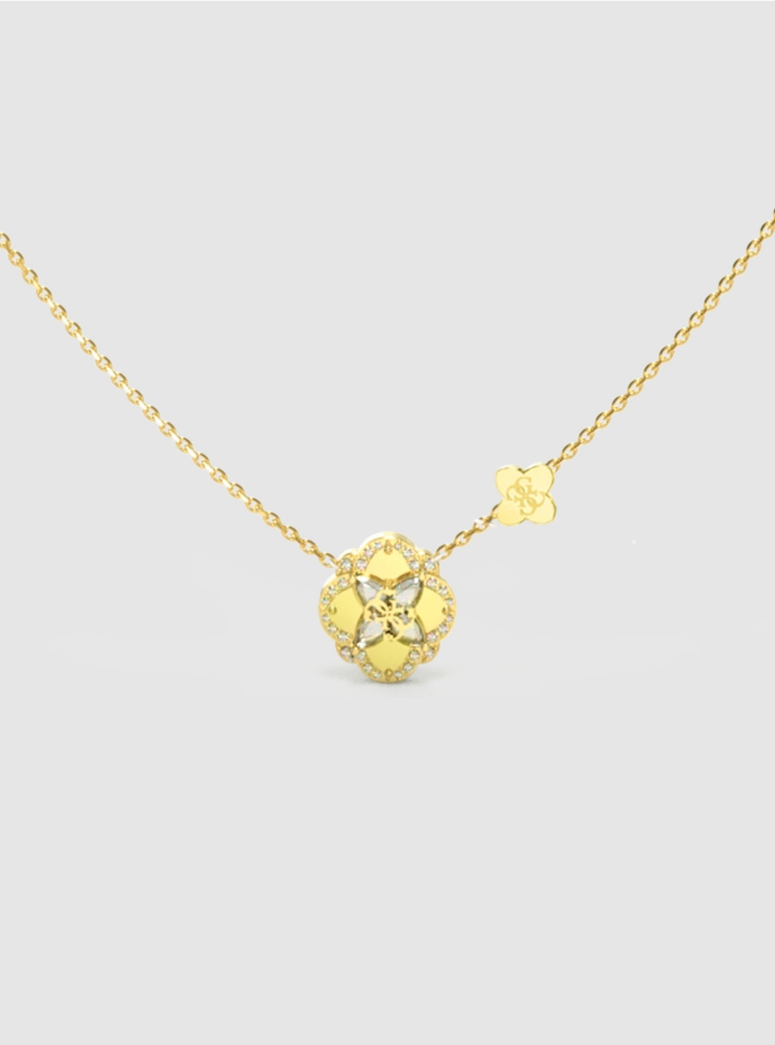 GUESS Accessories Gold Single Leaf Necklace JUBN05502JW Detail view