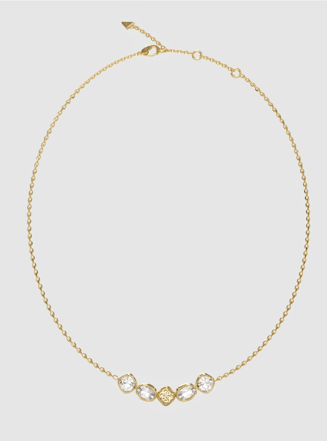 GUESS Accessories 4G Gold Multi-Crystal Necklace JUBN05569JW Front View