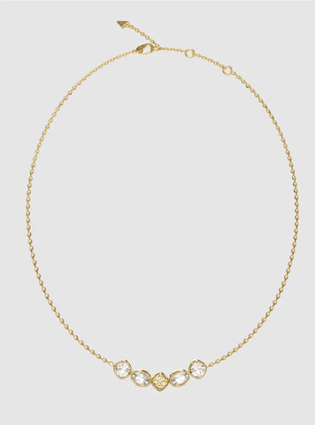 GUESS Accessories 4G Gold Multi-Crystal Necklace JUBN05569JW Front View