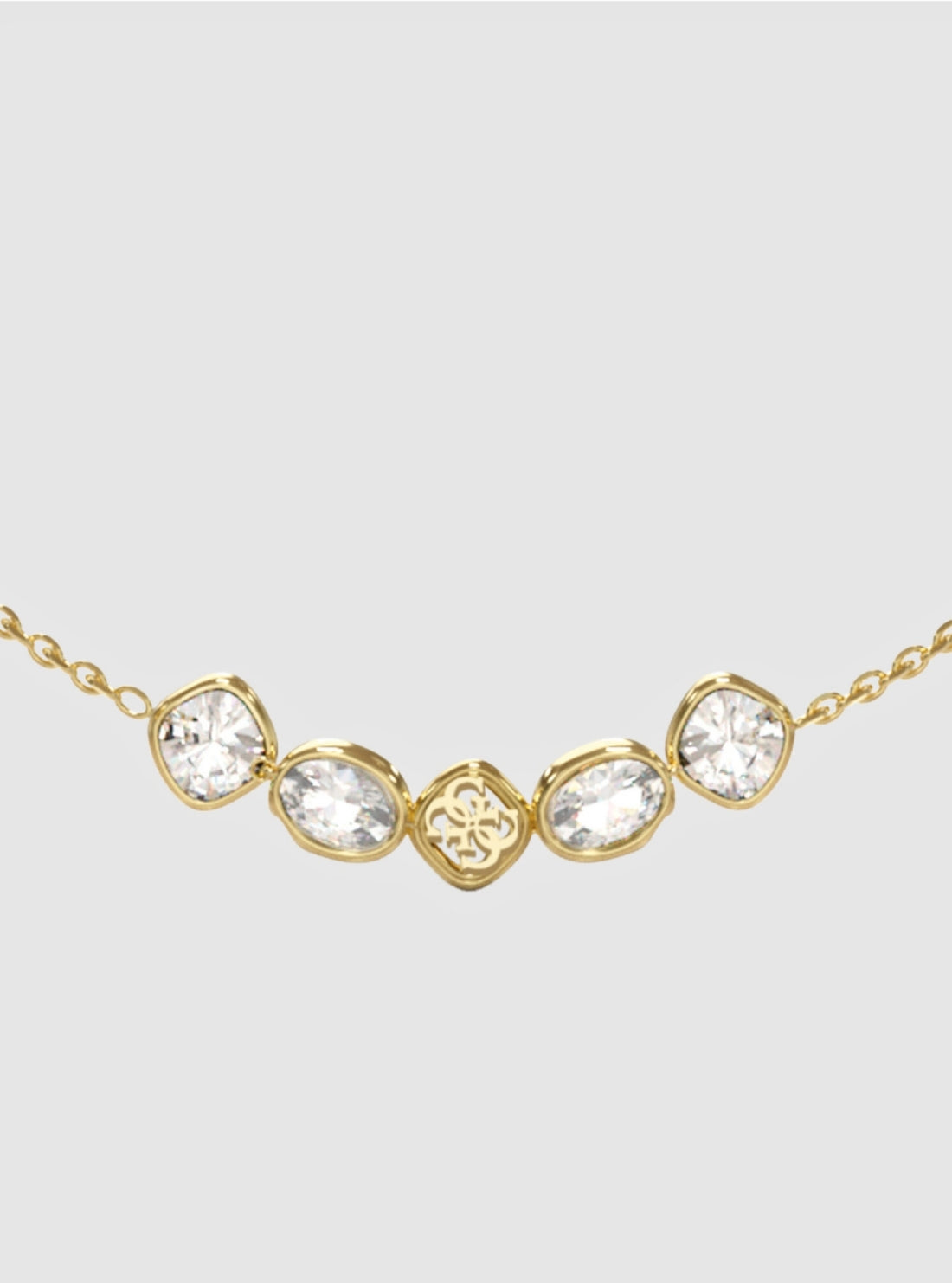 GUESS Accessories 4G Gold Multi-Crystal Necklace JUBN05569JW Detail View