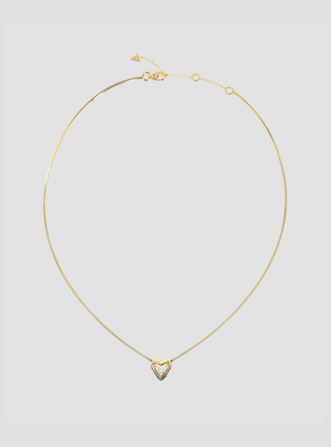 GUESS Accessories Gold Crystal Heart Necklace JUBN06016JWYGT Front View