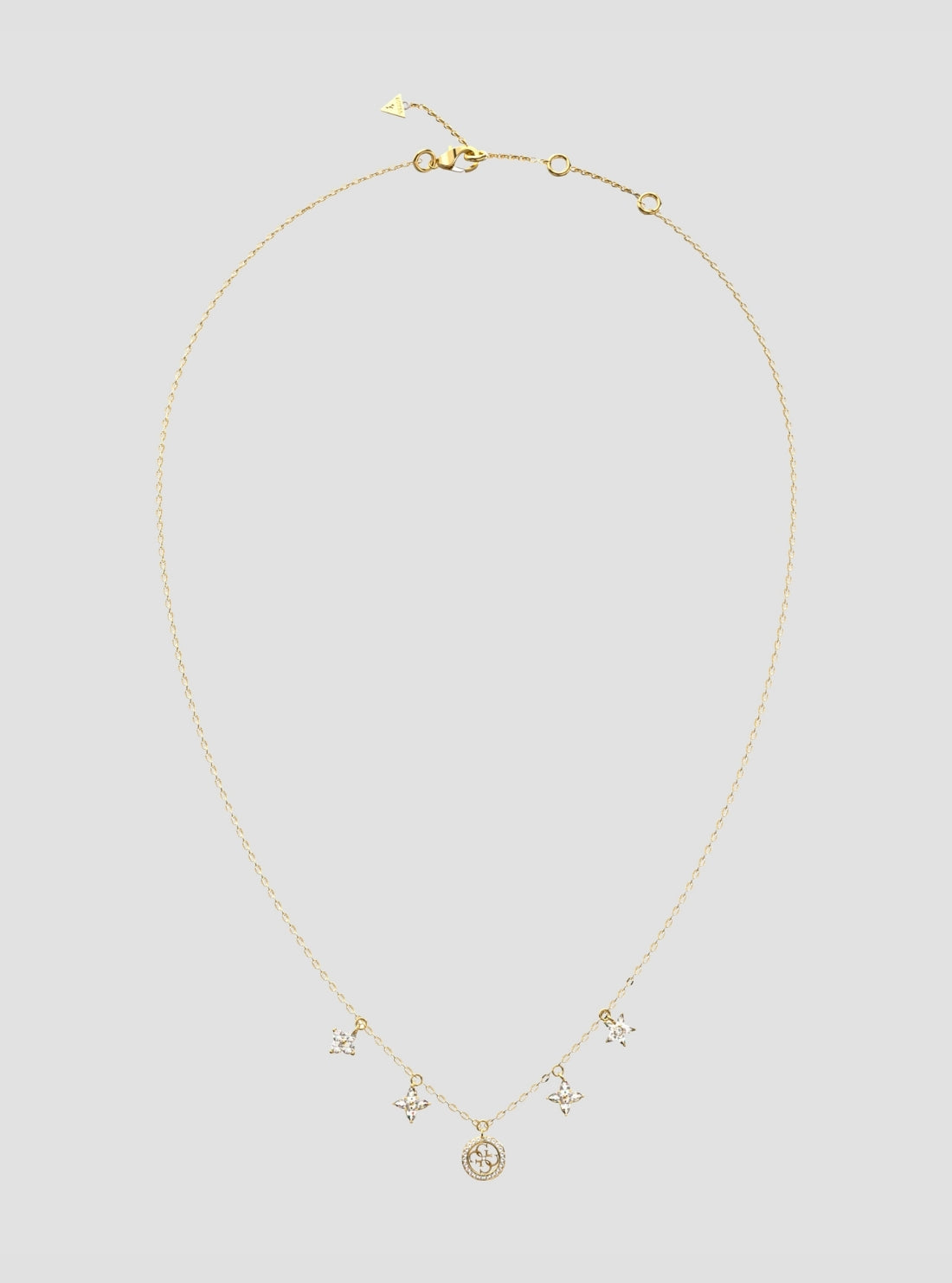 GUESS Accessories Gold Flower Charms Necklace JUBN06032JWYGT Front View