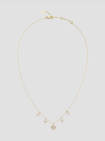 GUESS Accessories Gold Flower Charms Necklace JUBN06032JWYGT Front View