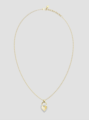 GUESS Accessories Gold Heart Lock Necklace JUBN06060JWYGRHT Front View