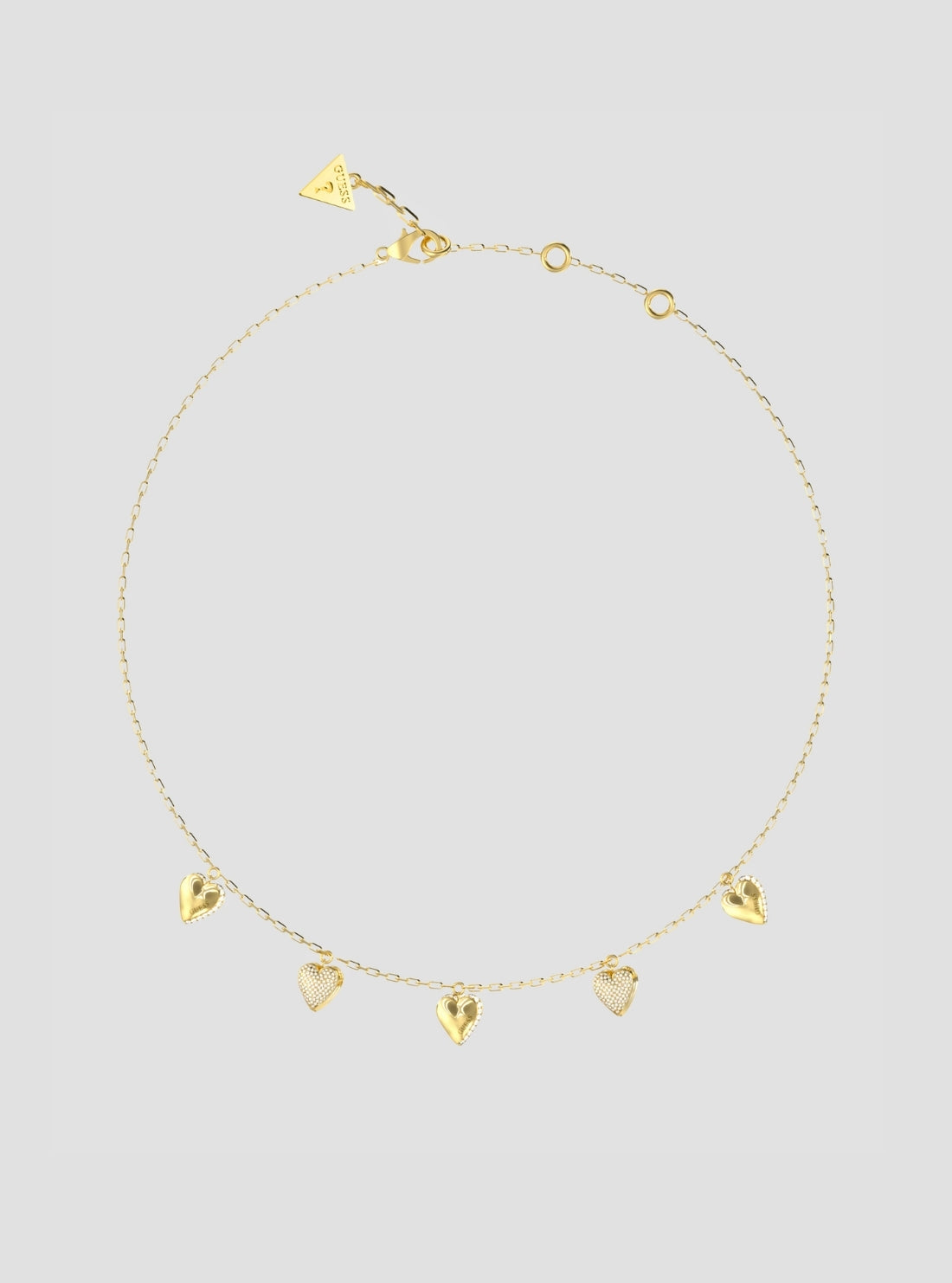 GUESS Accessories Gold Heart Charms Necklace JUBN06081JWYGT Front View